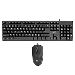 Ant Value FKBRI02 Wired Keyboard and Mouse Combo,Full-Size Keyboard and Mouse Combo with Optical 3 Button Mouse, USB Plug-and-Play, Compatible with Desktop, Laptop, Notebook - Black