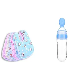 ANTIL'S 3pcs Waterproof Baby Bib/Apron & 1 Pcs Spoon Feeder Combo Pack