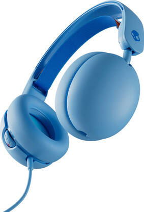Skullcandy Grom Wired for Kids,Volume-Limiting, Share Audio Port,Safety and durability Wired(Surf Blue, On the Ear)