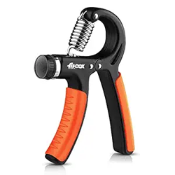FitBox Sports Adjustable Hand Grip Strengthener (10kg - 40kg) Finger Excerciser, Plastic Hand Gripper For Men & Women, Balck & Orange