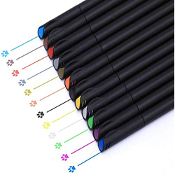Pathos India 12 Colors Journal Planner Pens, Colored Fine Point Markers Drawing Pens Porous Fineliner Pen for Writing Note Taking Calendar Agenda Coloring - Art School Office Supplies