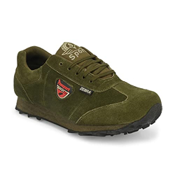 ZEBRA FOOTWEARS Zebra Mens Swede Wood Fly Sport Shoes Green, 9 Uk (Narrow)