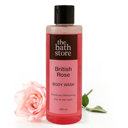 The Bath Store Foaming Summer British Rose Body Wash - 200ml | Hydrating & Refreshing Body Wash For Strawberry Legs & Skin | Acne & Dark Spots Body Gel For Women & Men (Unisex)