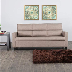 Home Centre Helios Clary Fabric 3-Seater Sofa - Beige