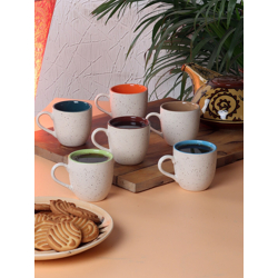 CDI Set of 6 Dishwasher And Microwave Safe Ceramic Matte Cups 150 ML