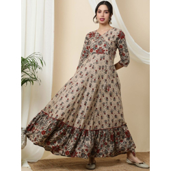 Floral Printed Angrakha Anarkali Kurta