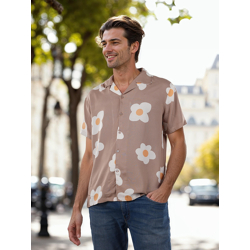 Celio Men Classic Cuban Collar Floral Printed Casual Shirt