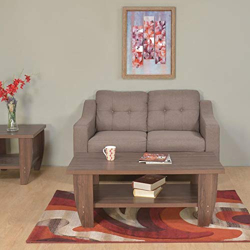 @home by Nilkamal Zella 2 Seater Fabric Sofa in Dark Beige Finish