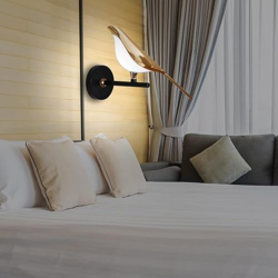 BLISSBELLS Adjustable Bird Wall Light, Wall Light for Living Room, Bedroom, Dining Area, Light Fixture, Rotatable Bedroom Bedside Lamp (Rose Gold)