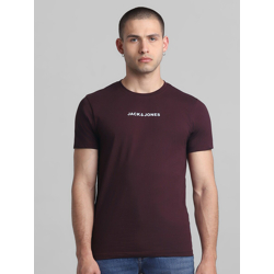 Jack & Jones Pure Cotton Brand Logo Printed Slim Fit T-shirt