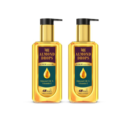 BAJAJ CONSUMER CARE Set of 2 Almond Drops Frizz Control Hair Serum with Oil - 100ml Each
