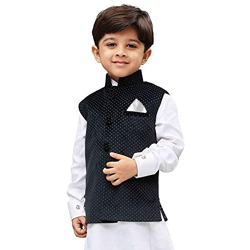 JBN Creation Boys' Black Velvet Nehru Jacket_VASBJBL014_14