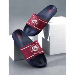 U.S. Polo Assn. Men Printed PU Sliders