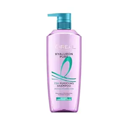 LOral Paris Hyaluron Pure 72H Purifying Shampoo, For oily scalp & dry hair with salicylic and hyaluronic acid, 800 ml