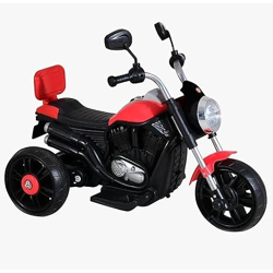 BabyGo Kids Electric Ride-On Motorcycle Bike Kids Scooter Bike with Training Wheels, LED Lights, Music, Realistic Sounds  Long Battery Life Toy Bike for Boys & Girls Ages 18 Year -Red