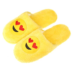 BIRMON Emoji Cute Cartoon Smiley Slipper Soft Stuffed Slippers (Smiley 9-10 Size)