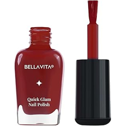 BELLAVITA Nail Polish | Vibrant Color Lustrous Shine Long Lasting | Chip Free Fast Dry Formula | Smooth Application| Wine Spill | Nail Paints for Women | 10 Ml