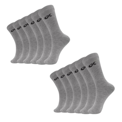 XJARVIS  Texas Premium Socks for Men's Solid Calf Crew Combed Cotton Full Length Formal Official Socks for All Season, Odour Free & Breathable Comfort, Free Size - Pack of 12 - Grey