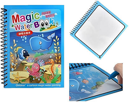 ETHERIUM Retails.Net | Magic Water Quick Dry Book Water Coloring Book Doodle with Magic Pen Painting Board for Children Education Drawing Pad Magic Water Book Reusable Drawing Book(Hardcover, ETHERIUM Retails.Net)