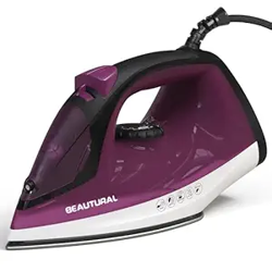 BEAUTURAL Steam Iron for Clothes 16A Plug 2000W 150ml, Anti Drip & Self Clean, 20g/min Vertical Burst Spray Steam all fabric
