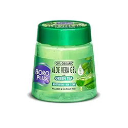 Boroplus Aloe Vera Gel With Green Tea 100% Organic For Skin & Hair, Rich In Vitamin E And Antiseptic Herbs For Smooth, Nourished And Moisturised Skin, 200Ml