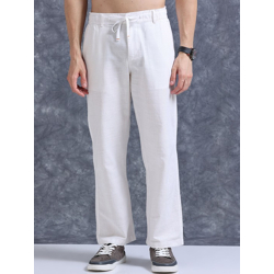 The Lifestyle Co Linen Relaxed-Fit Regular Trousers