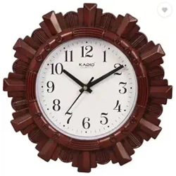 Kadio Analog 24.5 cm X 24.5 cm Wall Clock (Maroon, with Glass, Standard)