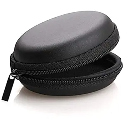 IRONFIX Square Earphone case Earphone Pouch | Headphone Pouch |Eearphone Cover, Carrying Case for Earphones, Headset, Pen Drives, SD Cards (Black) (Square)