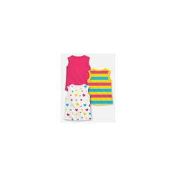 Pack of 3 Girls Graphic Print Sleeveless Round-Neck T-Shirt