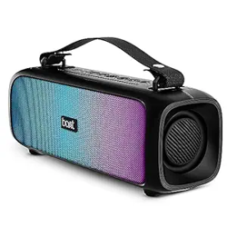 Boat Stone 580 Bluetooth Speaker with 12W RMS Stereo Sound, LED Lights, Up to 8 HRS Playtime, TWS Feature, FM Radio, Multi-Compatibility Mode, IPX4(Midnight Black)
