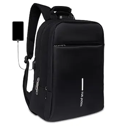 FUR JADEN Anti Theft Number Lock Backpack Bag with 15.6 Inch Laptop Compartment, USB Charging Port & Organizer Pocket for Men Women Boys Girls