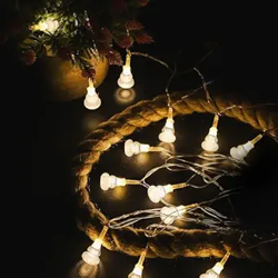 Lexton Fairy 14 Snow Ball Shape LED String Light | 14 LED, Plug Sourced, 4 Meter Long | Suitable for Diwali, Birthday, Festival, Wedding, Party, Patio, Lawn, Restaurants (Pack of 1, Warm White)