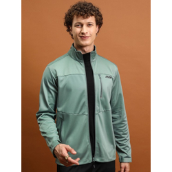 Regular Fit Mock Collar Long Sleeves Zip Detail Tailored Jacket