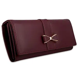 ALSU Women's Maroon Faux Leather Hand Wallet Clutch Trendy | 6 Card Slots | Phone Pocket (shd-004mar)