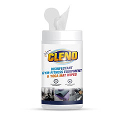 Cleno Disinfectant Gym Fitness Equipment & Yoga Mat Wet Wipes | Wipe Away Sweat and Dirt  50 - Wipes (Ready to Use)