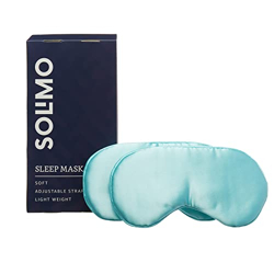 Amazon Brand - Solimo Sleep Mask, Ultra Smooth, Adjustable Strap, Total Blockout (Sea Green, Pack Of 2)