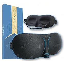 Sleep Eye Mask, 3D Contoured Eye Mask, Sleep Mask with Adjustable Strap, Soft and Comfortable Night Blindfold for Women Men, Eye Mask for Sleeping, Shift Work, Travel, Black (EYE 3D)