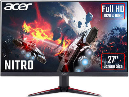 Acer NITRO 68.58 cm (27 inch) Full HD IPS Panel with sRGB 99%, HDR10 Support, 2X2W Inbuilt Speakers, Acer Display Widget, Acer VisionCare 2.0, Tilt-able stand Gaming Monitor (VG270 M3)(Frameless, AMD Free Sync, Response Time: 1 ms, 180 Hz Refresh Rate)