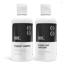 ThriveCo Rosemary Shampoo + Rosemary Conditioner For Voluminous Hair | Densifying & Stimulating Hair Growth | Promotes Hair Strength With Hyaplex, Pea Peptide & Caffeine for Men & Women | 250ml