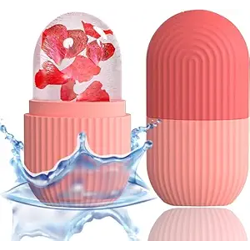 JustLatest Ice Roller for Face and Eye (Pink) - Facial Massager and Roller Combo