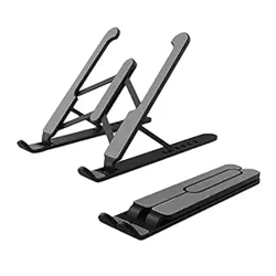 Zebronics-NS1000 Laptop Stand Featuring Foldable Design, Anti-Slip Silicone Rubber Pads, Supports Maximum of 5kgs Weight, 6 Adjustable Levels.