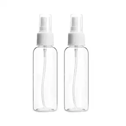 Grab Kart 50 ml Clear Empty Fine Mist Plastic Mini Travel Spray Bottle Set, Small Refillable Liquid Containers (2)
