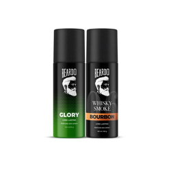 BEARDO Men Long Lasting Deodorant Sprays Combo - Glory & Whiskey Smoke Bourbon- 100g Each