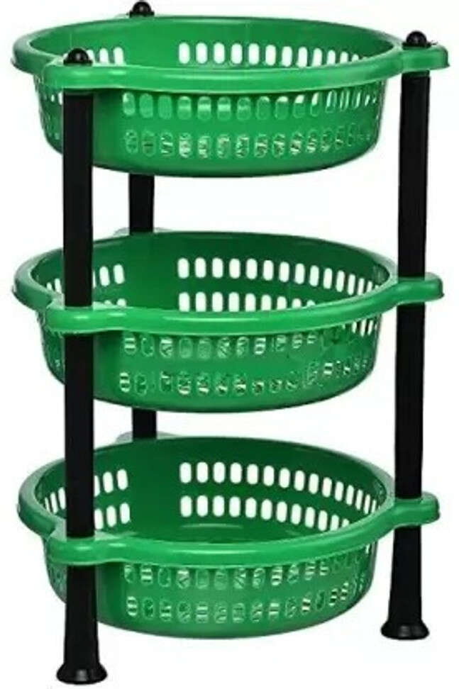 Adjo Enterprise Vegetables and Sabaji Basket Vegetable Stand Plastic Number of S... more