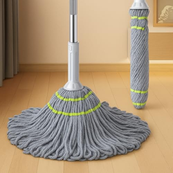 EXVITO Microfiber Twist Mop for Floor Cleaning, Squeeze Twist Mop Stick with Stainless Steel Handle, Durable Dust Easy to Use Floor Cleaner, Reusable Mops, Effective for Hardwood, Tile, and Laminate
