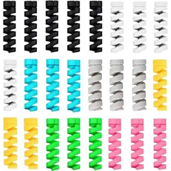 Sounce 25 Pcs Spiral Cable Protectors & Wire Protectors Spring Wire for All Wired Accessories for USB Charger, Data Cable, Headphones, MacBook, Laptop, Elastic Cord Saver (Multi-Color)
