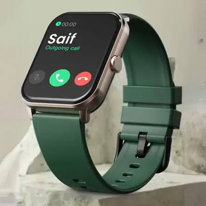 Boult Drift BT Calling HD Display, 140+ Watchfaces, Complete Health Monitoring Smartwatch(Green Strap, Free Size)