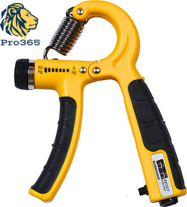 PRO365 Adjustable Counter for Hand Execiser | Strengthener Hand Grip/Fitness Grip(Yellow, Black)