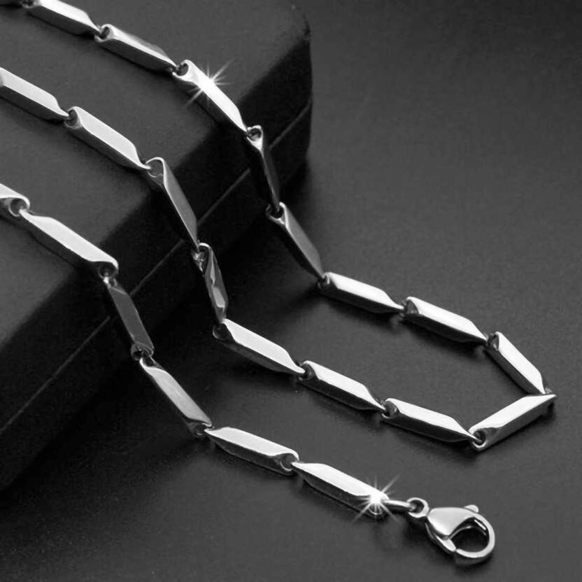 Stylish Silver Rice Mirror Chain for Men and boys Stainless Steel Chain