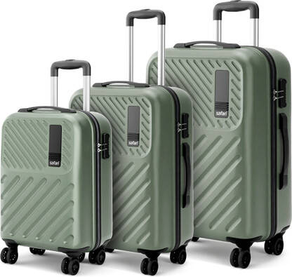 SAFARI Hard Body Set of 3 Luggage 8 Wheels - ZODIAC 3P SET 4W - Dark Green
